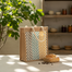 Jute Shopping Bag Natural And White 10x12 Inch image