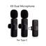 K9 Type C Duel Wireless Lavalier Microphone Noise Reduction Outdoor Live Broadcast USB Lavalier Microphone For Mobile Phone image