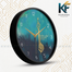 Karana Fashion 12 Inch Bismillah Calligraphy Wall Clock Artistic Teal and Navy Islamic Home Decor image