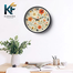 Karana Fashion 12 Inch Blooming Floral Wall Clock Elegant Orange and Cream Botanical Home Decor image