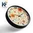 Karana Fashion 12 Inch Blooming Floral Wall Clock Elegant Orange and Cream Botanical Home Decor image