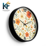 Karana Fashion 12 Inch Blooming Floral Wall Clock Elegant Orange and Cream Botanical Home Decor image