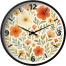Karana Fashion 12 Inch Blooming Floral Wall Clock Elegant Orange and Cream Botanical Home Decor image