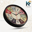 Karana Fashion 12 Inch Vintage Rustic Wall Clock Colorful Antique Style Decor For Home, Kitchen and Cafe image