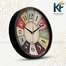 Karana Fashion 12 Inch Vintage Rustic Wall Clock Colorful Antique Style Decor For Home, Kitchen and Cafe image