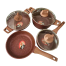 Kiam Die Casting Cookware 7 Pcs Set With Glass Lid and Induction Bottom - Brown 7 in 1 image