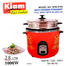 Kiam SFB-5704 Stainless Steel Non-Stick Double Pot Rice Cooker - 2.8 Liter - Silver and Red image
