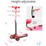Kick Scooter For Kids 3 Wheels Deluxe Folding Aluminum 3 Adjustable Height Glider With LED Light Up Wheels Body Balance Scooter image