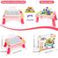 Kids Activity Table Set 2 in 1 Palette Magnetic Drawing Board and Building Brick Table with 150 pcs Blocks image