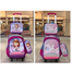 Kids Cartoon Character 3 Pcs Stroller School Bag with Lunch Bag, Pencil Case and Detachable Wheels image