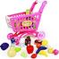 Kids Children Shopping Cart Toy Trolley Pretend Play Set Toy With 80 Pcs with Fruits, Vegetable, Grocery Items image