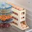 Kitchen Home Refrigerator scrolling egg rack holder Plastic storage Tray Boxes and Bins Egg Dispenser for Refrigerator image