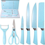 Kitchen Knives Set Wheat Straw Fiber Kitchen Knives With Food Grade Stainless Steel - 6 pcs image