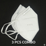 KN95 Layer 5 Folding Protective Mask With Steel And Pvc Nose Clip 3Pcs Combo Set image