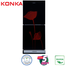 Konka Refrigerators KRT-200GB-GM Glass Mirror Red Tulip-2-Door Upper Freezer (200Ltr) image