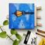 Lamp Post Acrylic Paint – Hand-Painted Mini Canvas with Wooden Easel 4×4 Inchi image