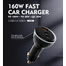 Ldnio C102 160W Trio Port Car Charger with 100W C To C Cable image
