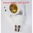 Led Light Holder B22 To E27 Plug 360 Degree Pir Motion Sensor Motion Detection Sensor Light Bulb Socket Base Holder image