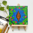 Lotus Pond – Hand-Painted Acrylic Mini Canvas With Wooden Easel 4×4 Inch image