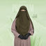 Glam Touch Luna- 2 Layer Hoodie Niqab | Boiled Olive image
