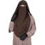 Luna- 2 Layer Hoodie Niqab | Chocolate Coffee image