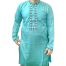 Luxury Cotton Panjabi for Men – Sea Green Elegance with Premium Embroidery image