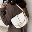 Luxury Womens Saddle Sling Bag Retro Pu Leather Crossbody Bag Golden Hardware High End Designer Handbag 1Pcs image