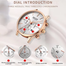 MEGIR M2011 Womens Luxury Leather Bracelet Watch Quartz Movement Valentine Day Gift Rose Gold image