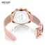 MEGIR Womens Quartz 2115 Chronograph Watch Waterproof Genuine Leather Strap Fashion Wristwatch image