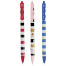 M And G Dots And Stripes Retractable Semi-Gel Pen 0.5mm Blue 3pec image