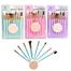 Makeup Brush Kit - 9 Pieces With Puff- (Any Color) image