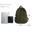 Military Green Canvas Backpack for Women and Men Retro Aesthetic Rucksack Basic Backpack for High School/College Students Travel Laptop Bag image