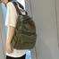 Military Green Canvas Backpack for Women and Men Retro Aesthetic Rucksack Basic Backpack for High School/College Students Travel Laptop Bag image