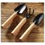 Mini Garden Shovel Rake Spade Arrangements Bonsai Tools Wooden Handle Set for Flower Pot Plants image