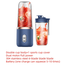 Mini Portable Blender Machine 400ml Fruit Juice Smoothie, USB Recahrable Wireless Electric Kitchen Mixer with 6 Blade image