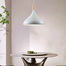 Minimalist Pendant Light Aluminum And Wood Chandelier Adjustable Hanging Lamp For Living Room Bedroom Restaurant Cafe Office Led Light Fixture 24inch White No Bulb image
