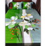 Mitu Home and Curtain King Size Full Panel Bedsheet With Pillow Cover Chador Set 7×8 Feet Full panel Cotton Fabric Green Flower image