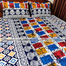 Mitu Home and Curtain King size Bedsheet with Pillow cover Chador set 7×8 feet cotton fabric Blue batik image