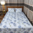 Mitu Home and Curtain Premium King Size Export Twill Cotton Bedsheet With Pillow Cover Chador Set Export Twill Cotton 7.25×8 Feet Full Cotton Blue White art image