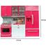 Modern Kitchen Toy Set Battery Operated Play Set with Refrigerator, Accessories, Fruits, Music and Lights, Pretend Play Toy (18X12 Inches) image