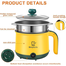 Multi-Functional Double Layer Electric Cooking Pot-Yellow image
