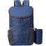 Multi Pocket Travel Backpack With Detachable Bottle Holder Navy Blue image