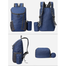 Multi Pocket Travel Backpack With Detachable Bottle Holder Navy Blue image