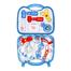 NEW plastic role play pretend play suitcase electric music sound doctor set for kids toy set preschool boy, Portable Light IC medical kit-Blue image