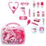 NEW plastic role play pretend play suitcase electric music sound doctor set for kids toy set preschool boy, Portable Light IC medical kit- pink image