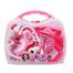 NEW plastic role play pretend play suitcase electric music sound doctor set for kids toy set preschool boy, Portable Light IC medical kit- pink image