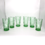 NIce Green Glass Embossed Flowers Design Tumblers image