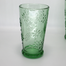NIce Green Glass Embossed Flowers Design Tumblers image
