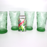 NIce Green Glass Embossed Flowers Design Tumblers image