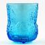 NOVICA Hand Blown Blue Recycled Glass Tumbler Etched Glasses,14 Oz 'Aquamarine Flowers image